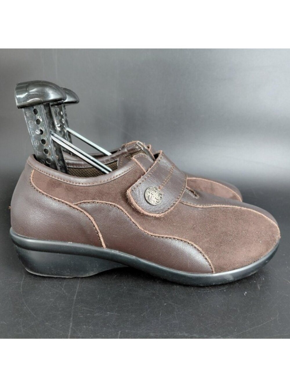 Propet Shoes Womens Size 6W Brown Leather Mary Jane Hook Loop Walking Comfort - Picture 3 of 15